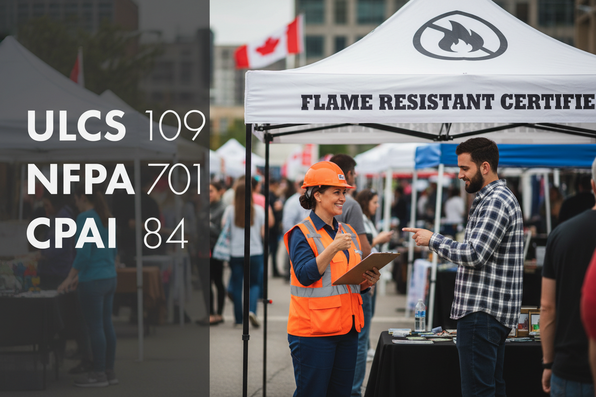 Pop-Up Canopy Fire Certification in Canada: What Event Vendors Should Know