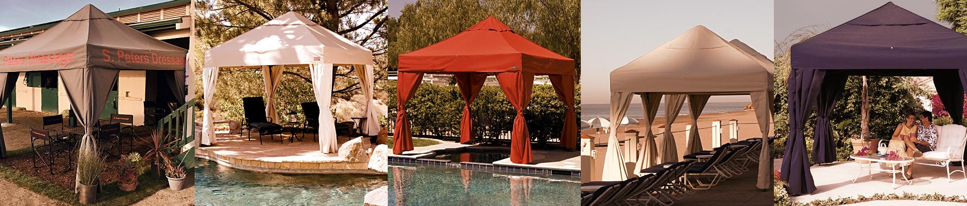 Bungalow cabanas in outdoor spaces